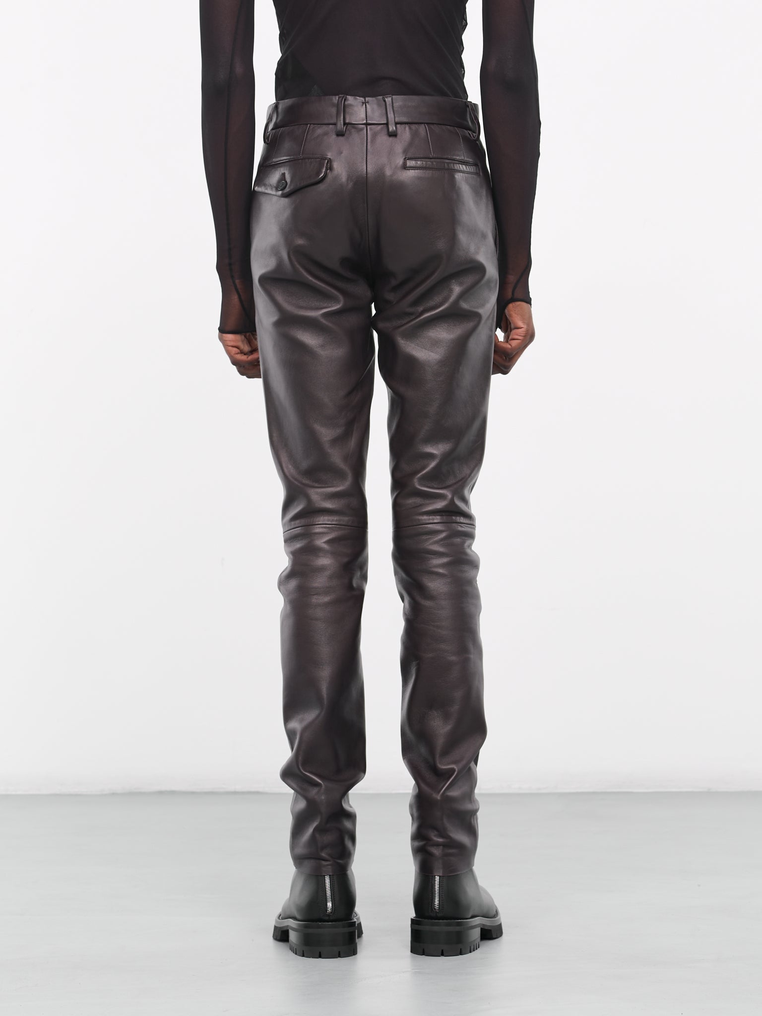Edward Leather Trousers (B0011608-LT117-038-AUBERGINE)