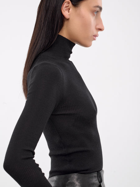 Logo turtleneck sweater in blue - Versace | Mytheresa
