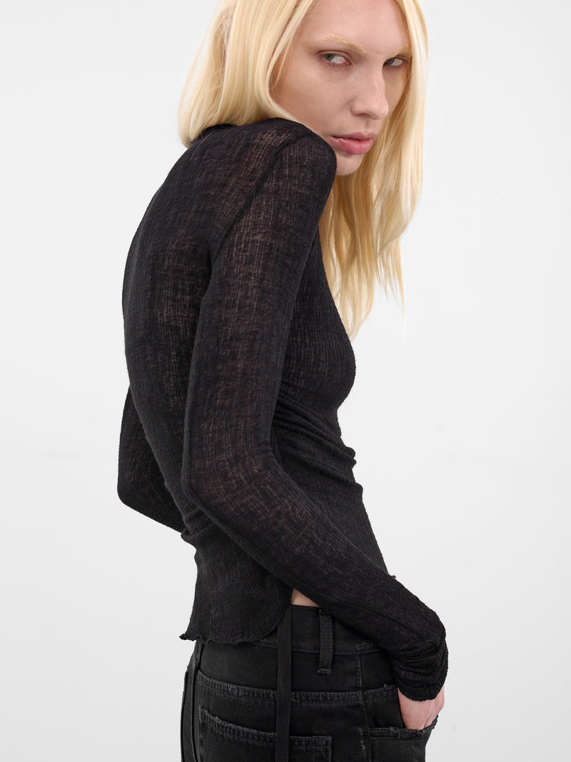 Black Oke Long Sleeve Top (B0012327-FA619-BLACK)