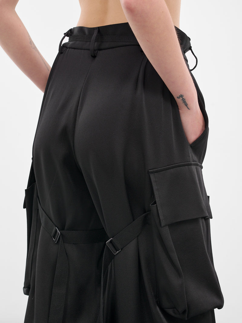 Black Fressa Satin Cargo Pants (B0012423-FA647-099-BLACK)
