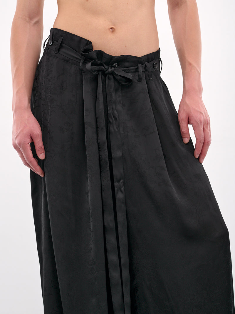 Bruse Drawstring Wide Leg Trousers (B0012744-FA611-BLACK)