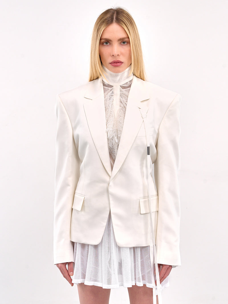 Susa Broderie Anglaise Blazer (B0012779-FA558-NATURAL-WHITE)