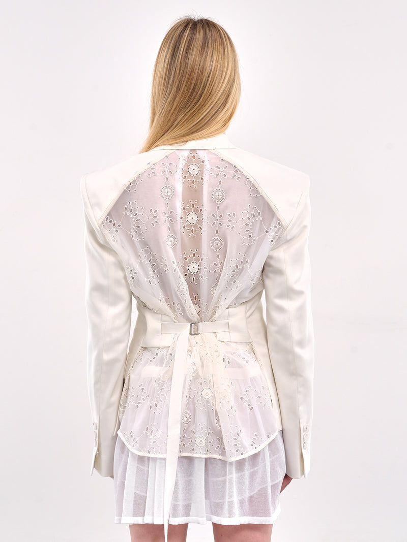 Susa Broderie Anglaise Blazer (B0012779-FA558-NATURAL-WHITE)