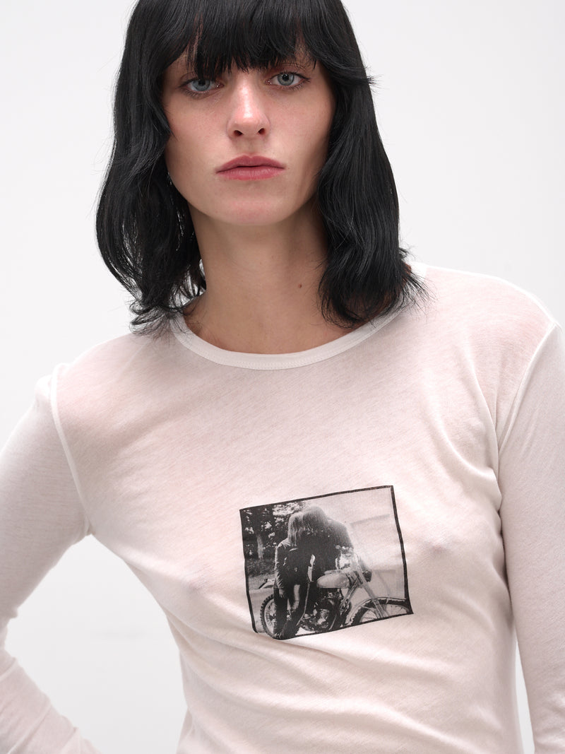 White Fiene Bikers Kiss Tee (B0013245-FA119-IVORY)