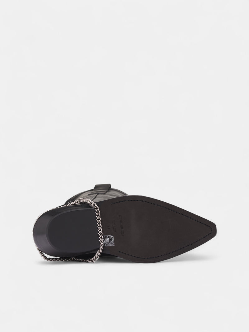 Black Leather Finnbo Santiago Boots (B0013360-LT168-BLACK)