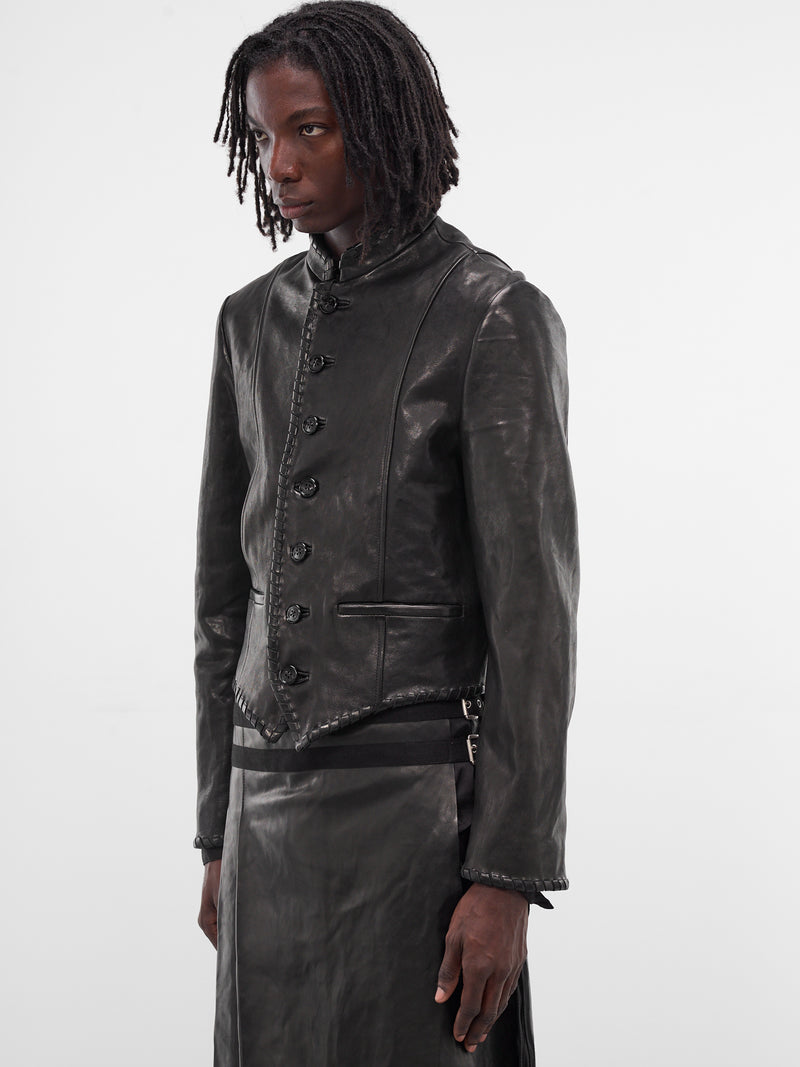 Rikus Lamb Leather Laced Jacket (B0013392-LT137-BLACK)