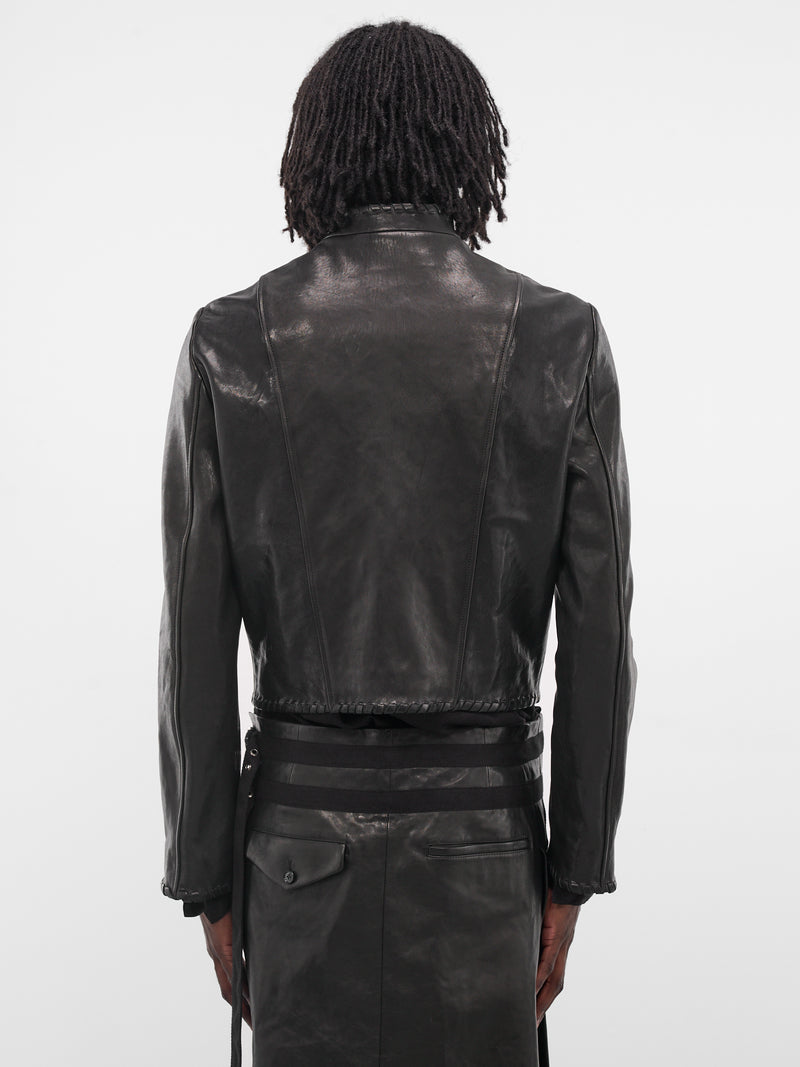 Rikus Lamb Leather Laced Jacket (B0013392-LT137-BLACK)