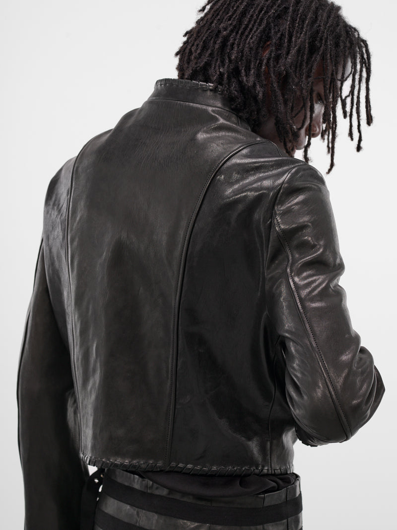 Rikus Lamb Leather Laced Jacket (B0013392-LT137-BLACK)