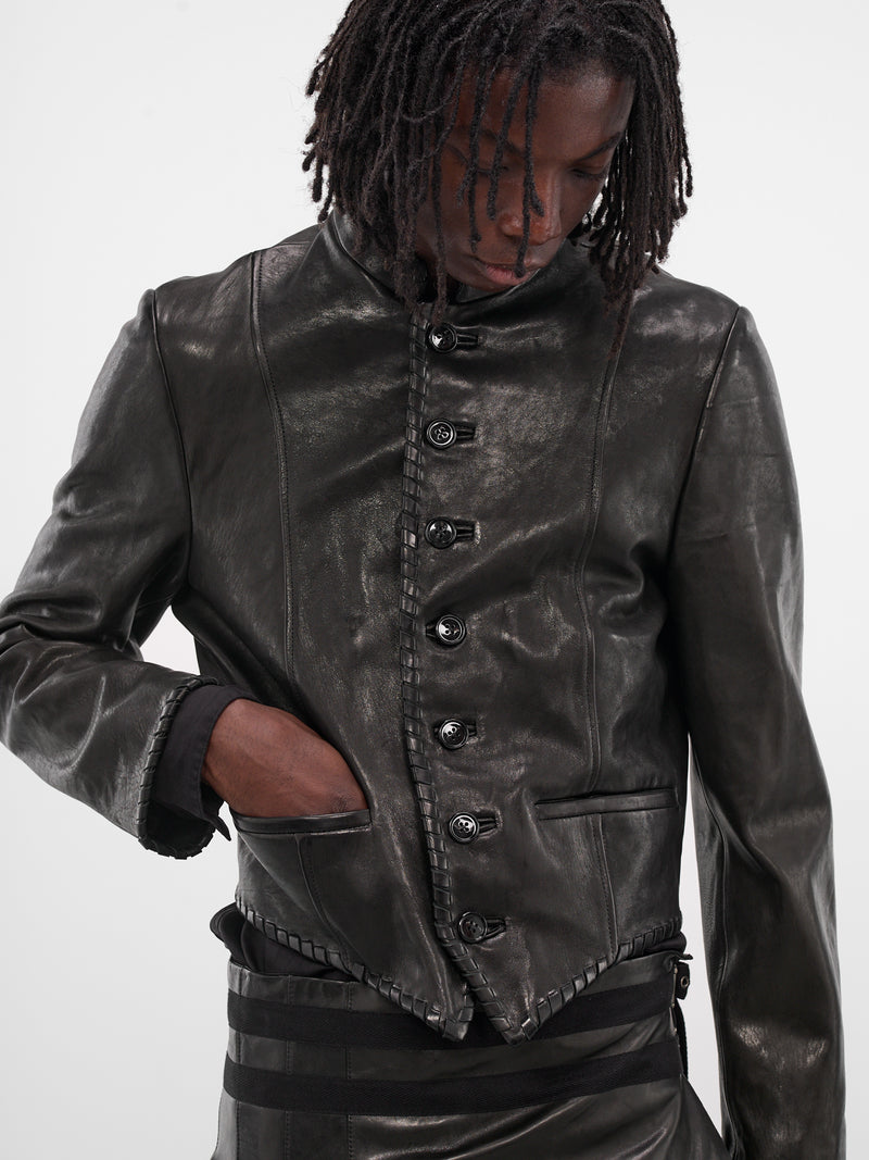 Rikus Lamb Leather Laced Jacket (B0013392-LT137-BLACK)
