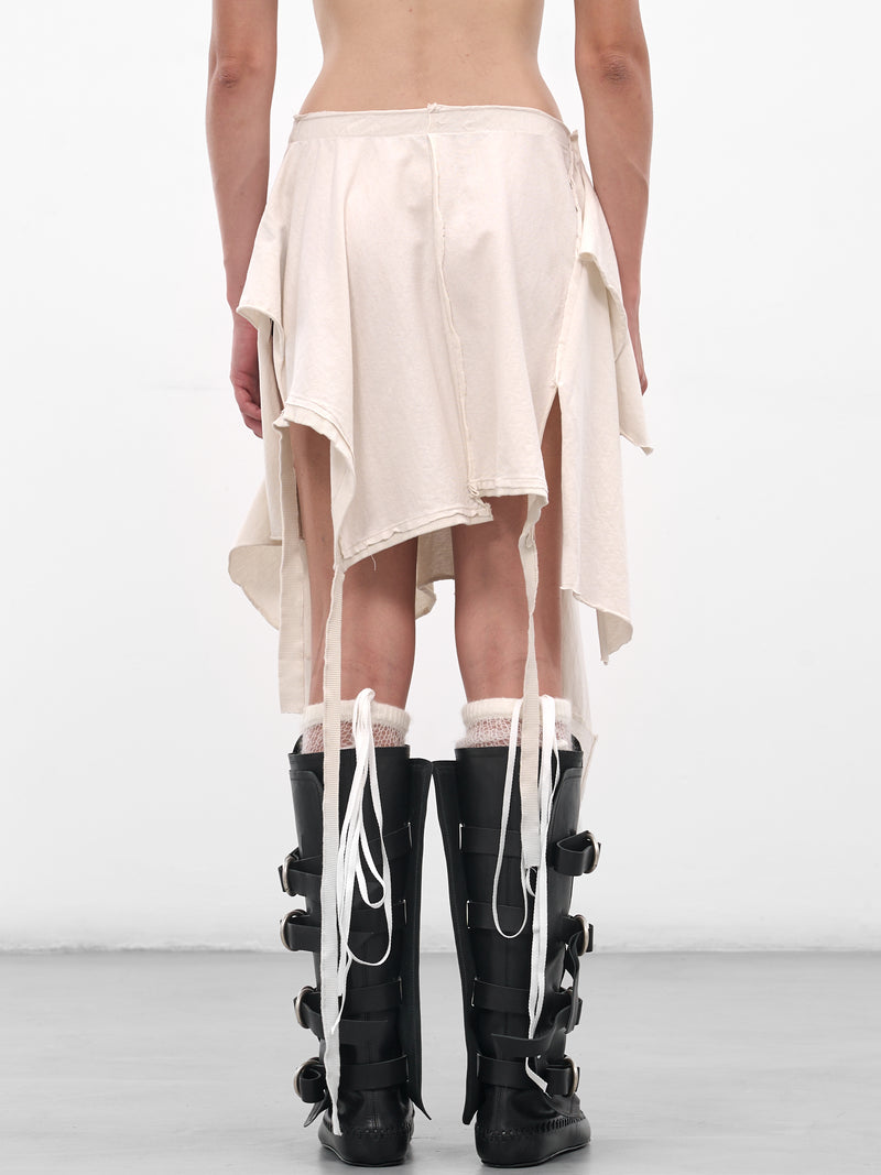 White Honorine Deconstructed Graphic Skirt (B0013455-FA697-IVORY)