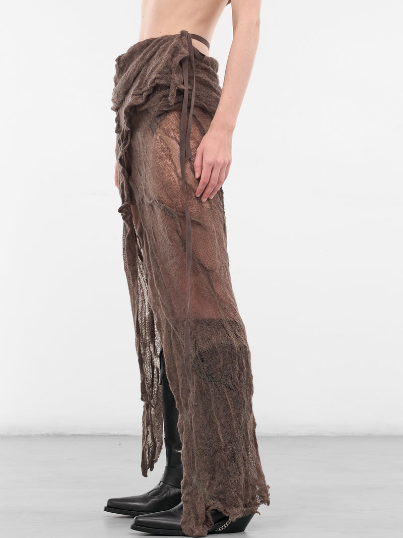 Beige Philomien Asymmetric Wrap Skirt (B0013477-KN076-BEAVER)