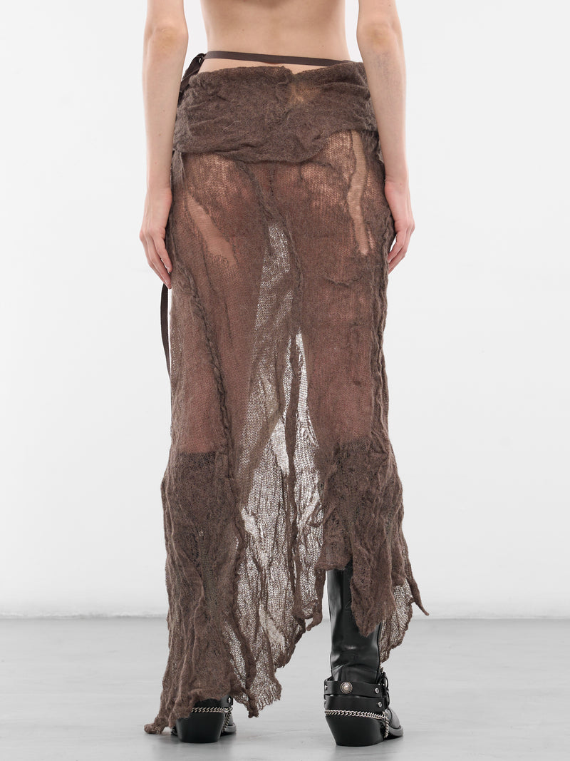 Beige Philomien Asymmetric Wrap Skirt (B0013477-KN076-BEAVER)