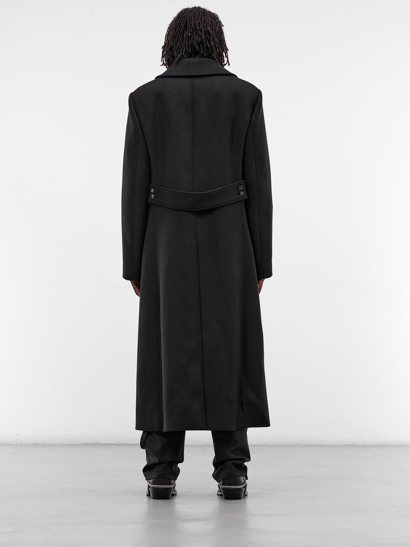Miles Black Long Wool Coat (B0013513-FA674-BLACK)