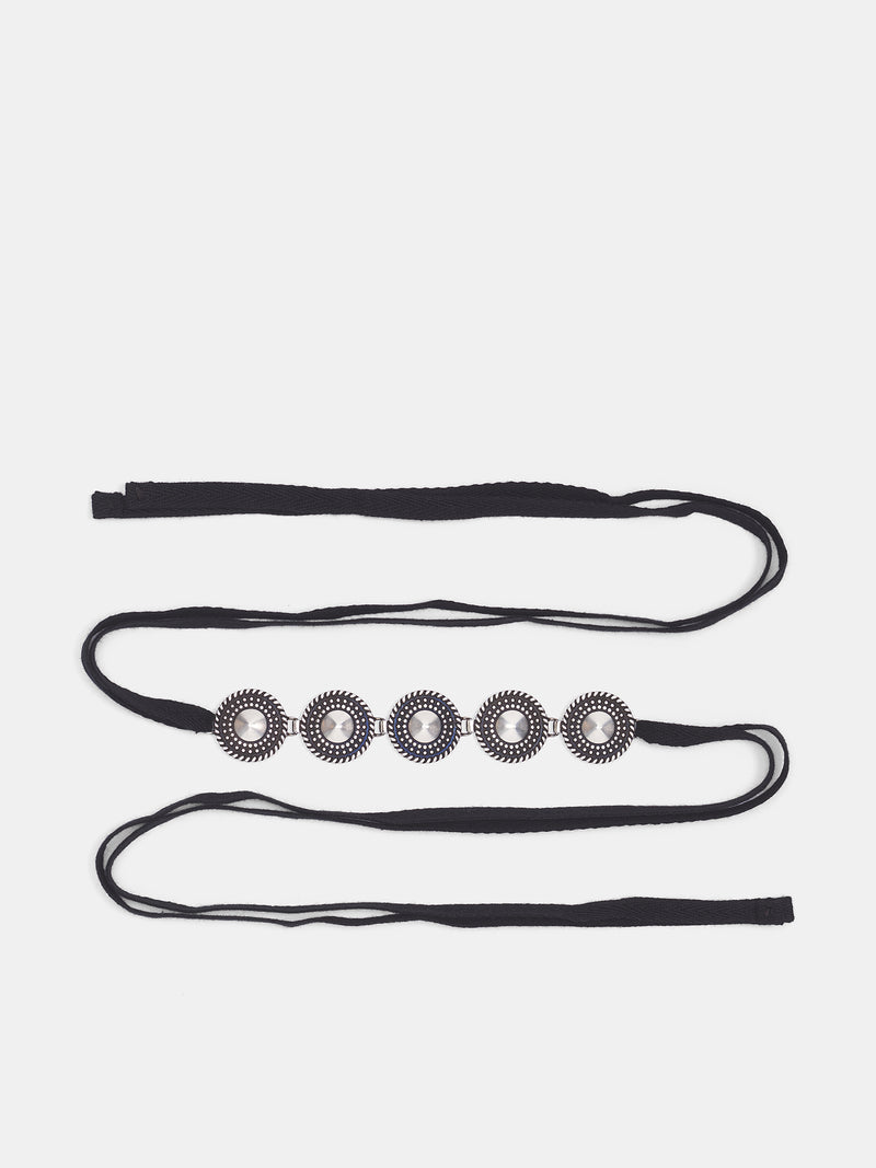 Black Ive Stud Braided Bracelet (B0013548-JW026-099-BLACK)