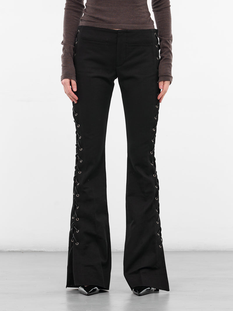 Kel Black Lacing Flared Pants (B0013599-FA696-BLACK)