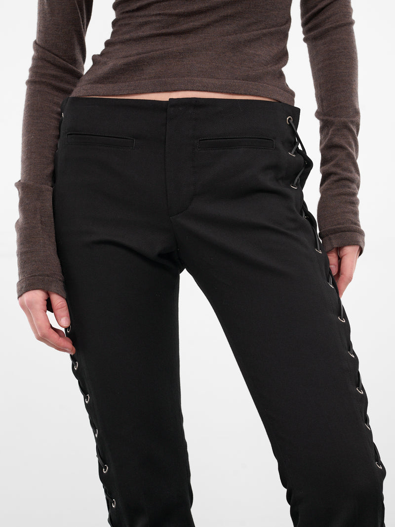 Kel Black Lacing Flared Pants (B0013599-FA696-BLACK)