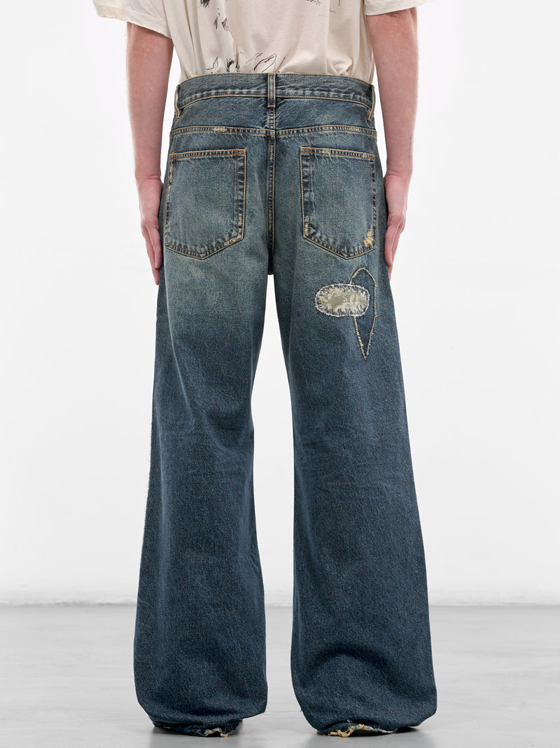 Modest Blue Denim Patchwork Jeans (B0013616-FA743-VINTAGE-BLUE)