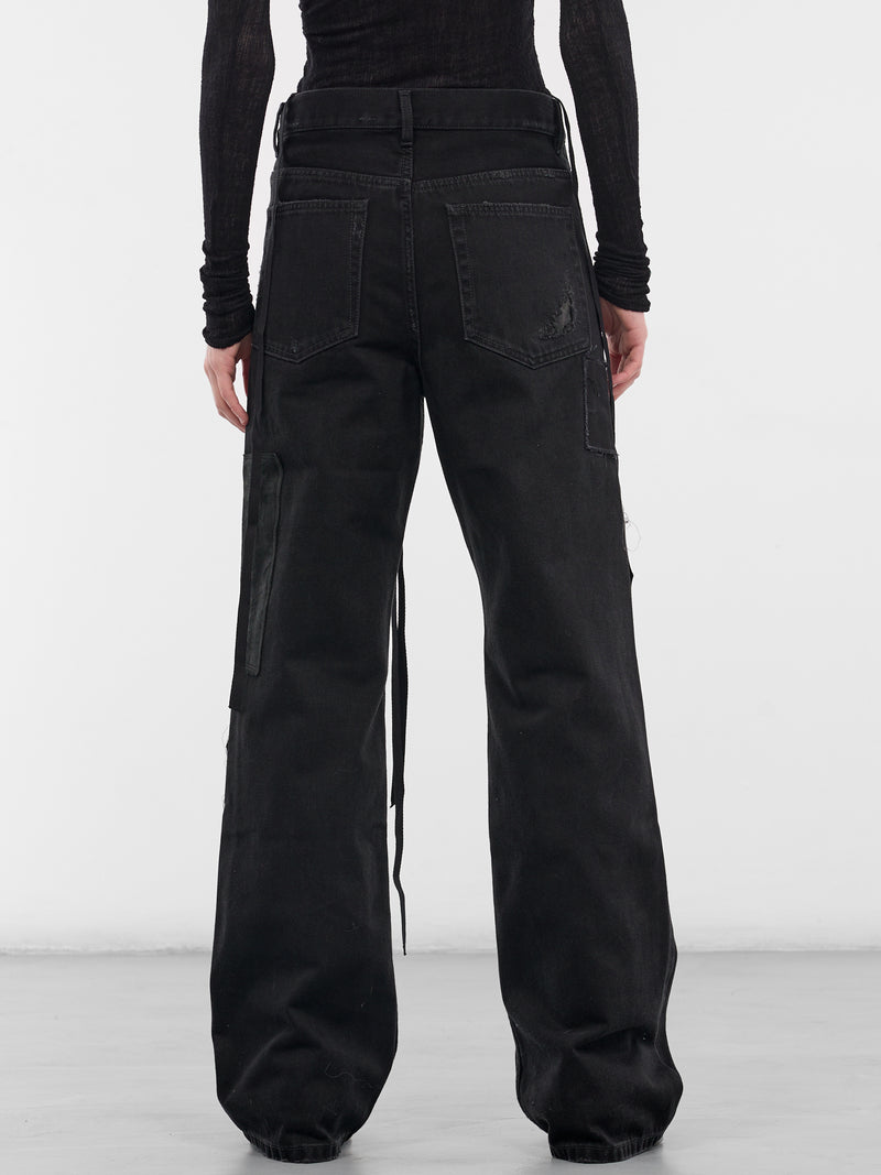 Black Genoveva Distressed Denim Jeans (B0013624-FA669-FADED-BLACK)