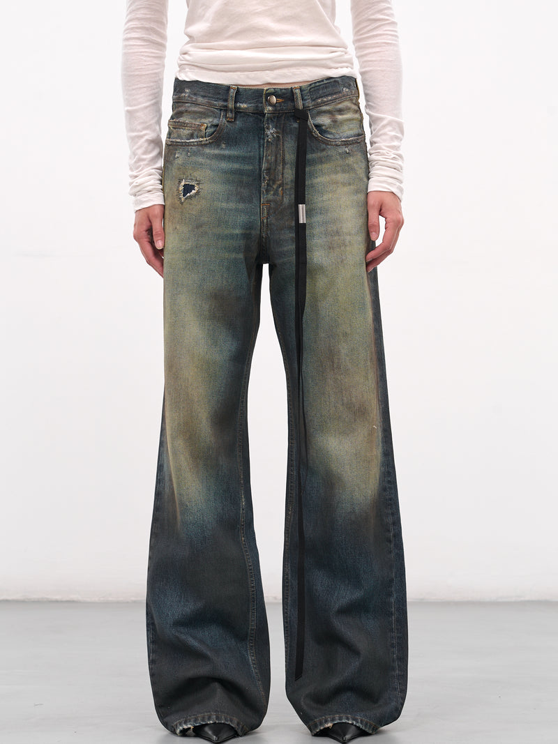 Blue Genoveva Distressed Flared Jeans (B0013624-FA671-VINTAGE-BLUE)