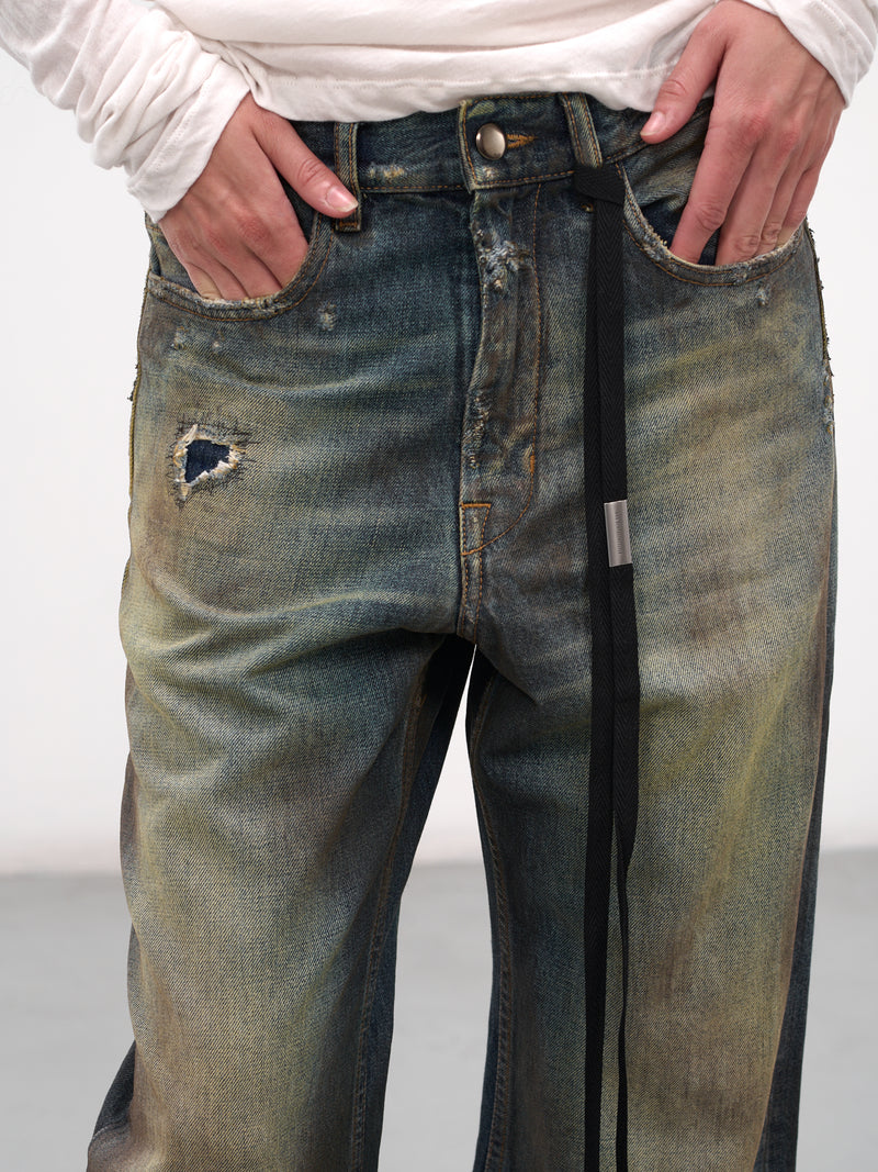 Blue Genoveva Distressed Flared Jeans (B0013624-FA671-VINTAGE-BLUE)