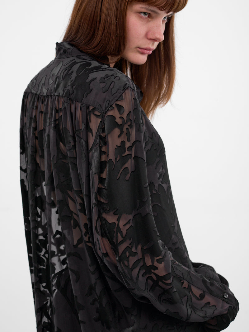 Dien Foulard Floral Silk Shirt (B0013768-FA715-BLACK)