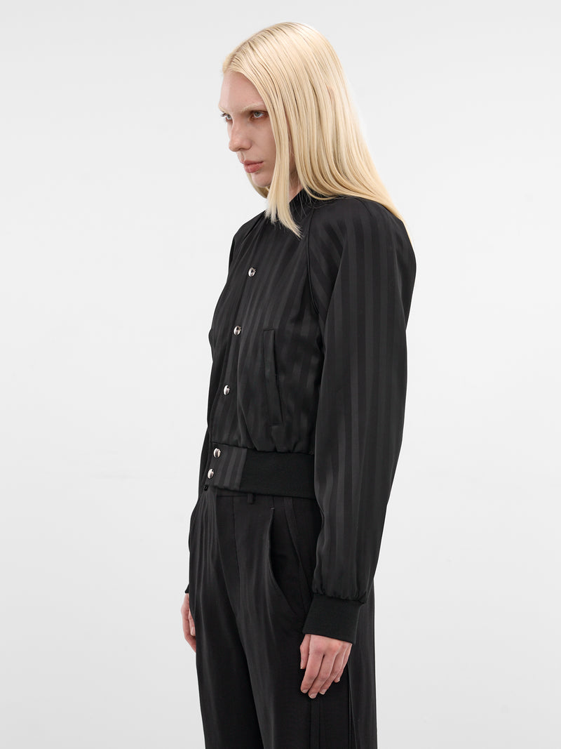 Arya Striped Raglan Bomber Jacket (B0013777-FA705-099-BLACK)