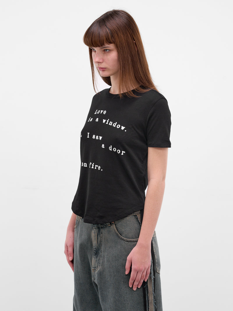 Black 'Love Is A Window' Tee (B0013841-FA206-BLACK)