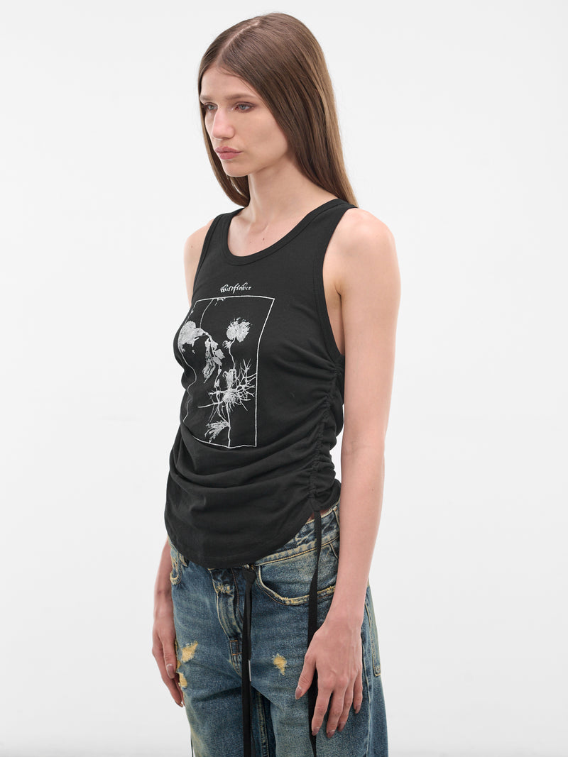 Mexi Black Wrinkled Crop Tank (B0013918-FA206-BLACK)