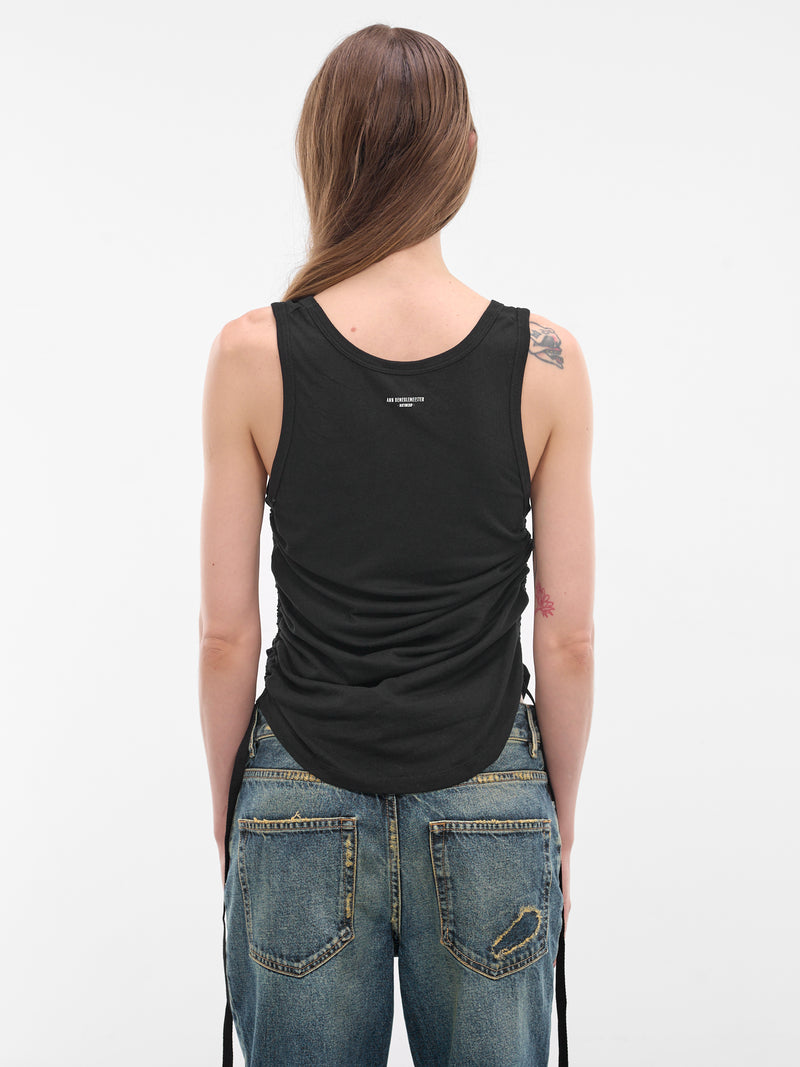 Mexi Black Wrinkled Crop Tank (B0013918-FA206-BLACK)