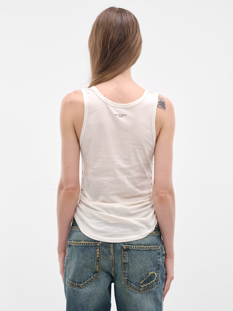 Mexi White Wrinkled Crop Tank (B0013918-FA206-IVORY)