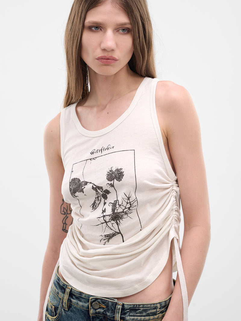 Mexi White Wrinkled Crop Tank (B0013918-FA206-IVORY)