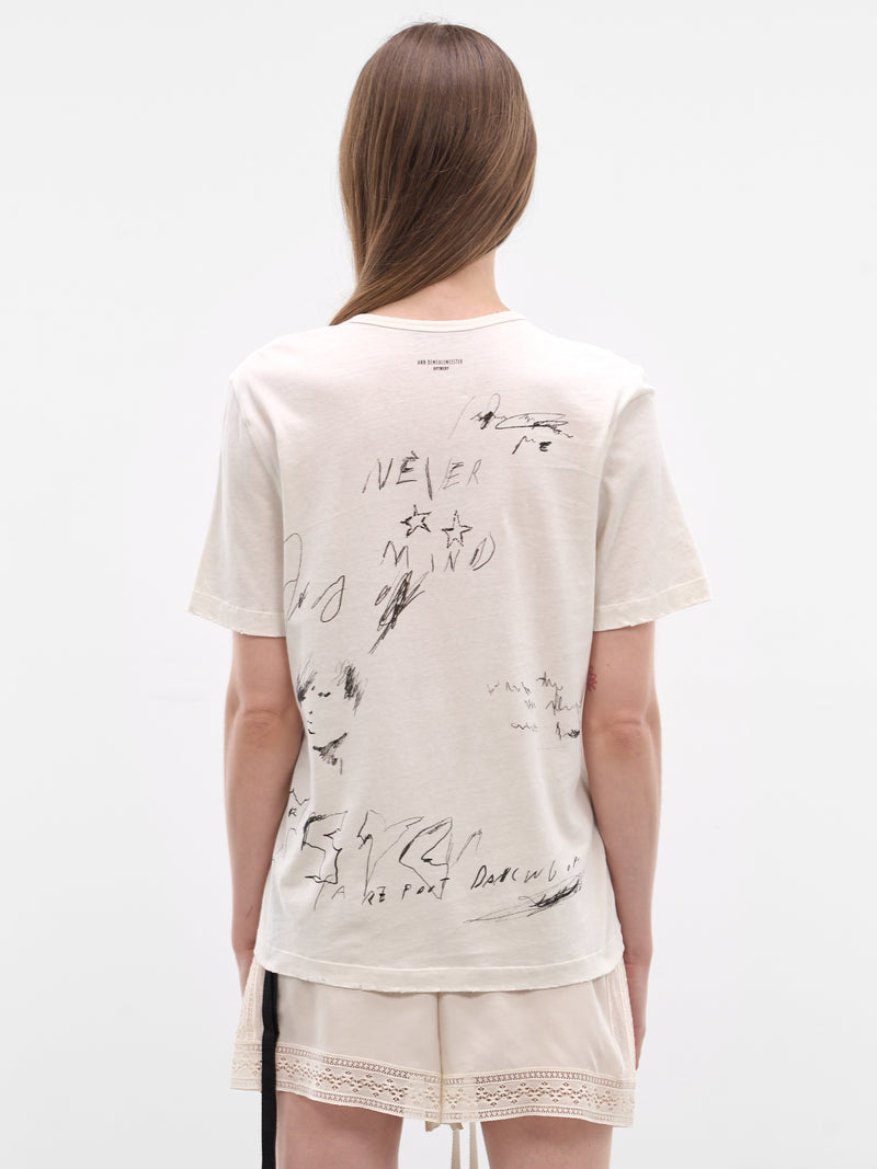 Fanie Ivory Cotton Graphic Tee (B0013920-FA637-IVORY)