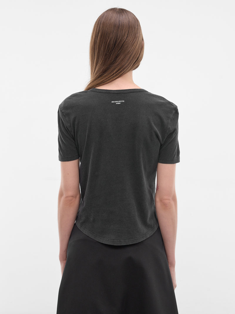 Floor Black Flocked Micro Tee (B0013923-FA740-FADED-BLACK)