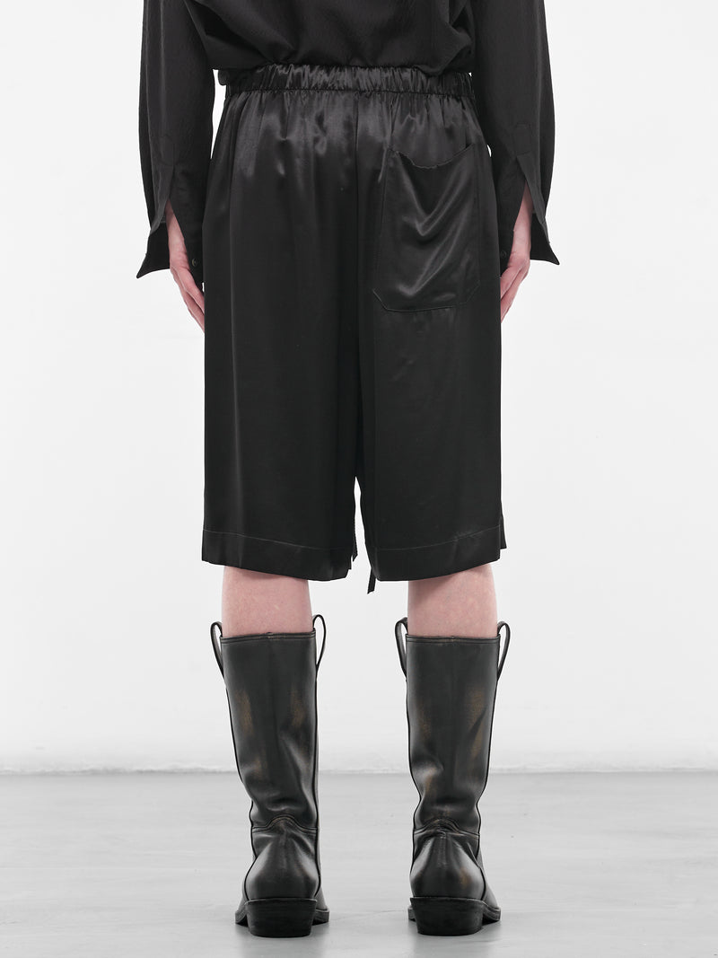 Raul Black Satin Bermuda Shorts (B0013939-FA734-BLACK)
