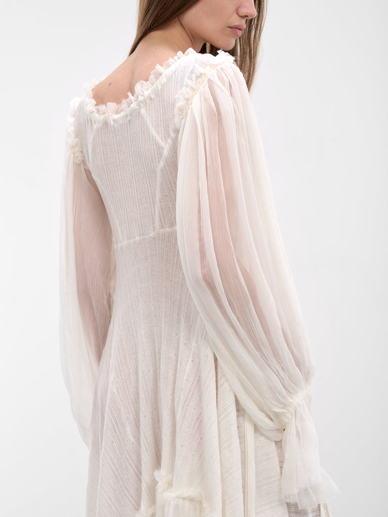 Giti Empire Waist Asymmetric Dress (B0013946-FA736-NATURAL-WHITE)