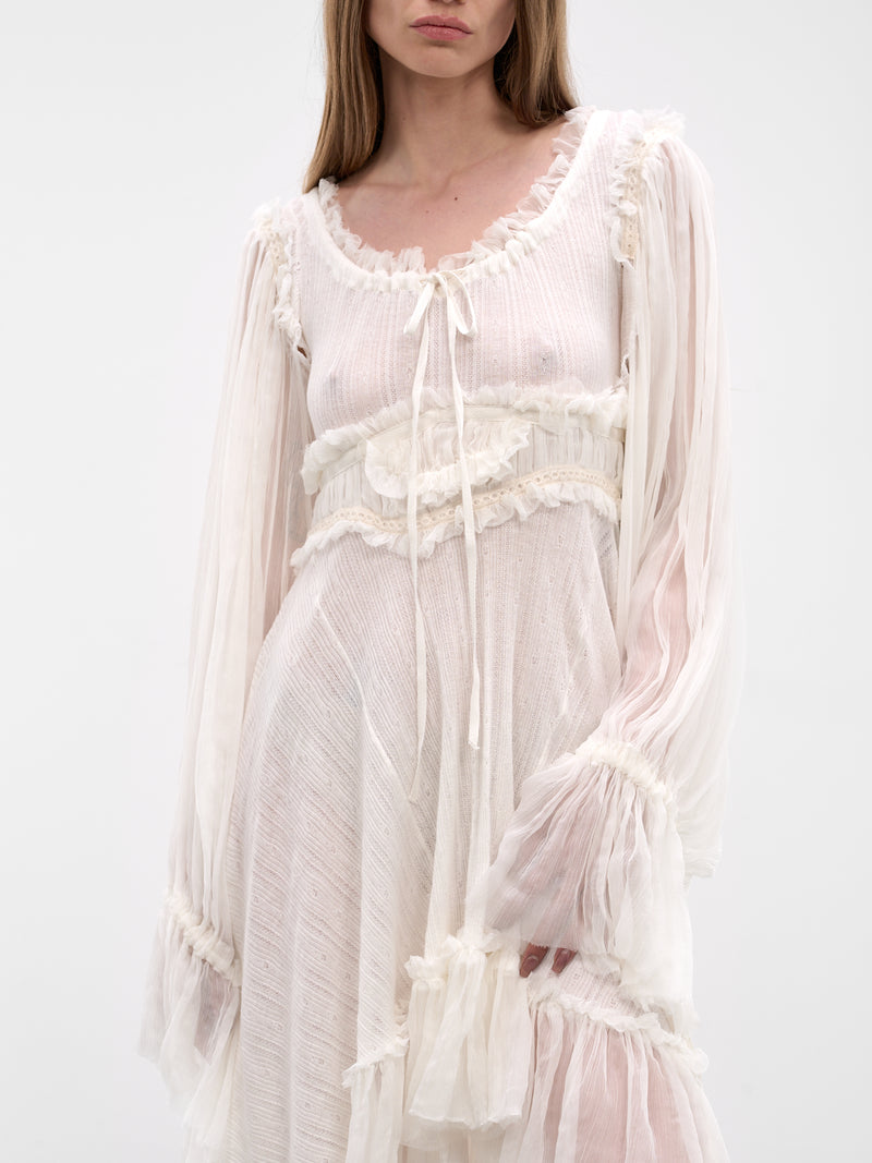 Giti Empire Waist Asymmetric Dress (B0013946-FA736-NATURAL-WHITE)