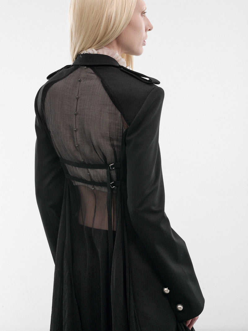 Black Fena Hybrid Overcoat (B0013965-FA709-BLACK)