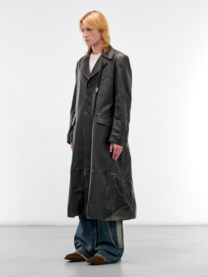 Ailo X-Long Belted Lamb Coat (B0013972-LT192-BLACK-NUDE)