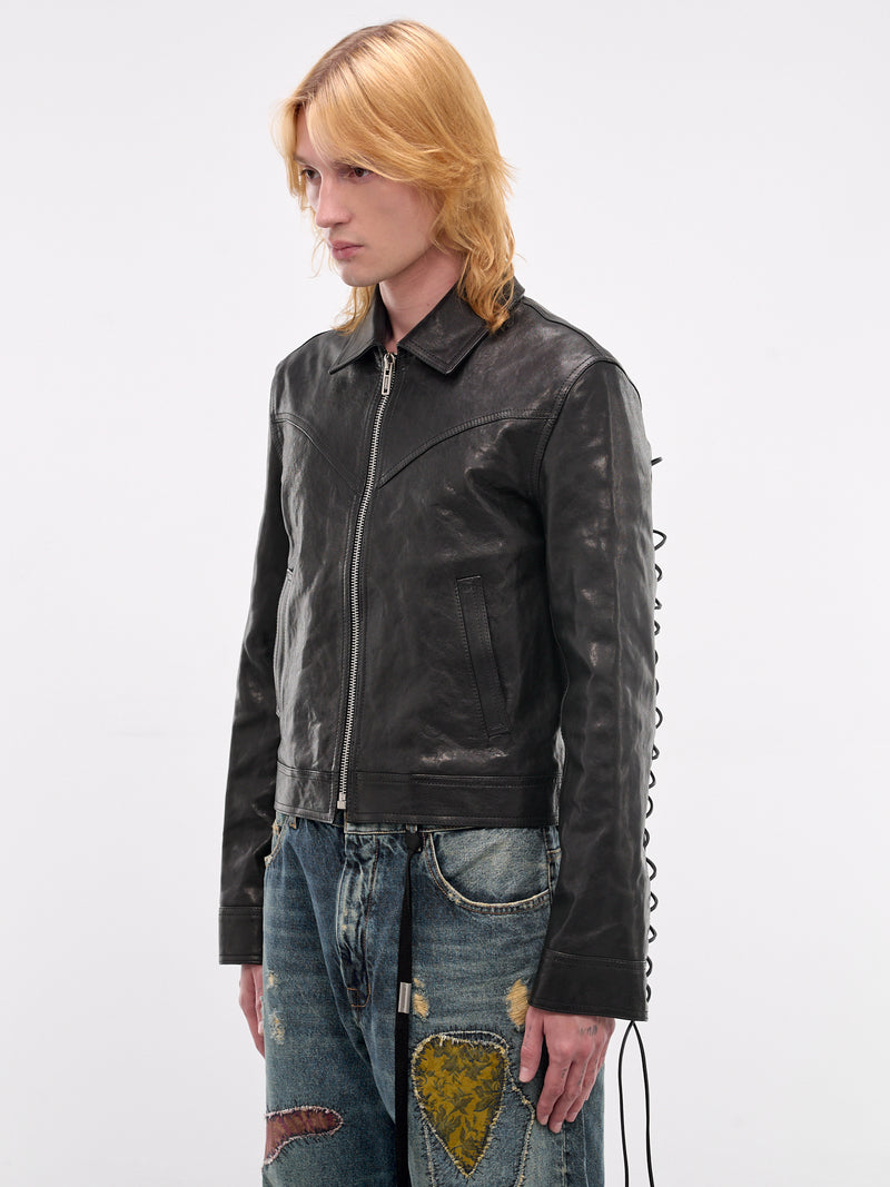 Ulv Lacing Lamb Zip Jacket (B0013975-LT137-BLACK)