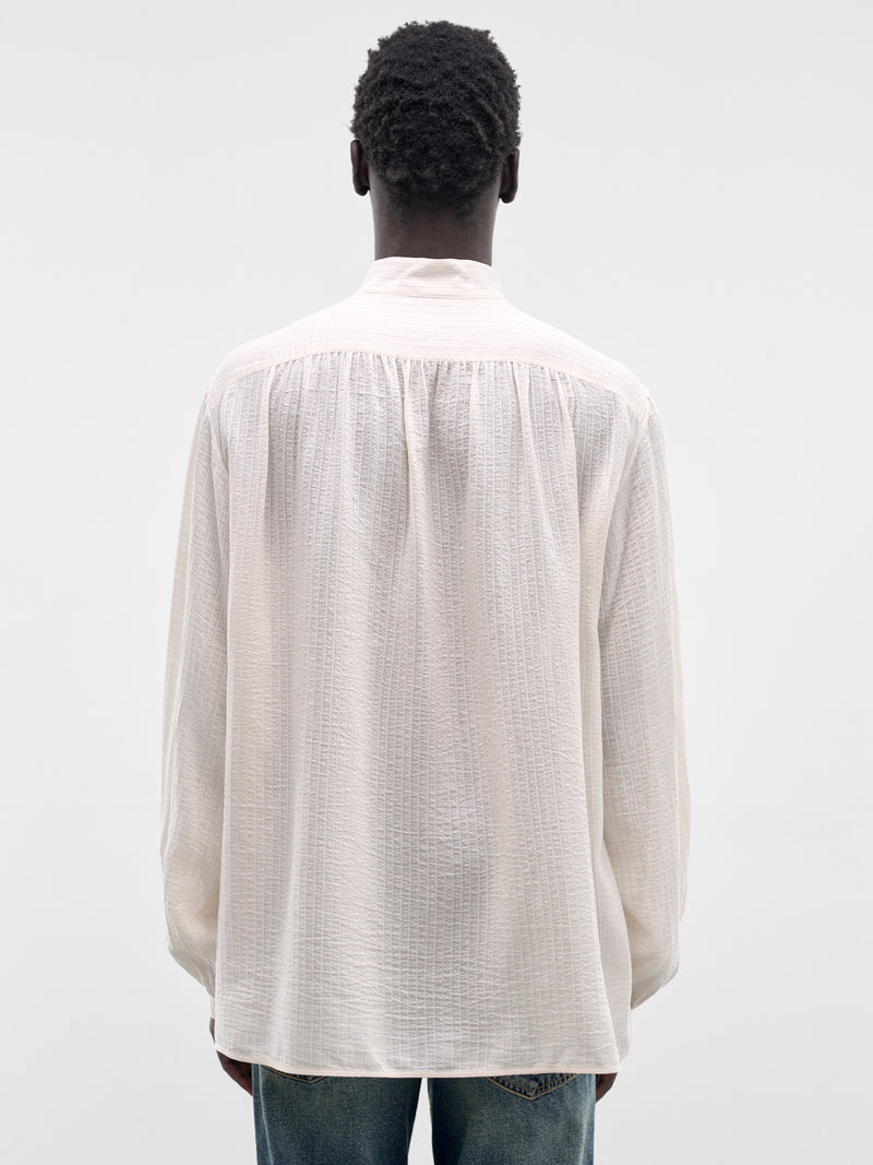 White Thorald Cropped Serafino Top (B0013986-FA712-CHALK)
