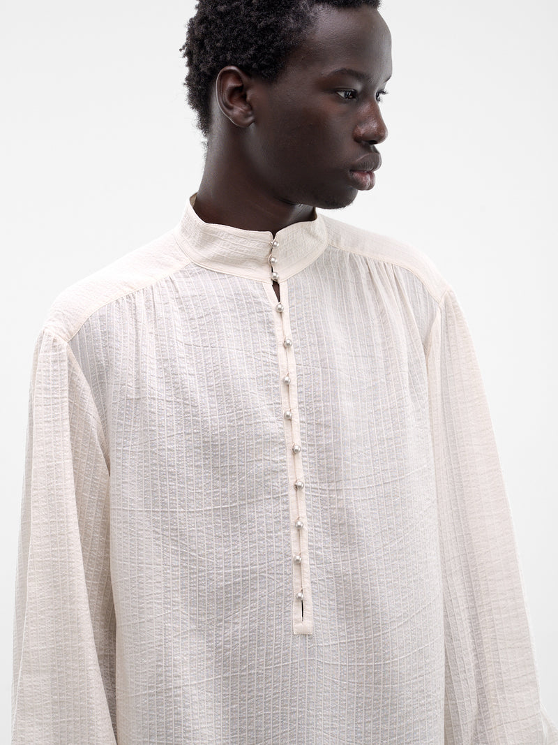 White Thorald Cropped Serafino Top (B0013986-FA712-CHALK)