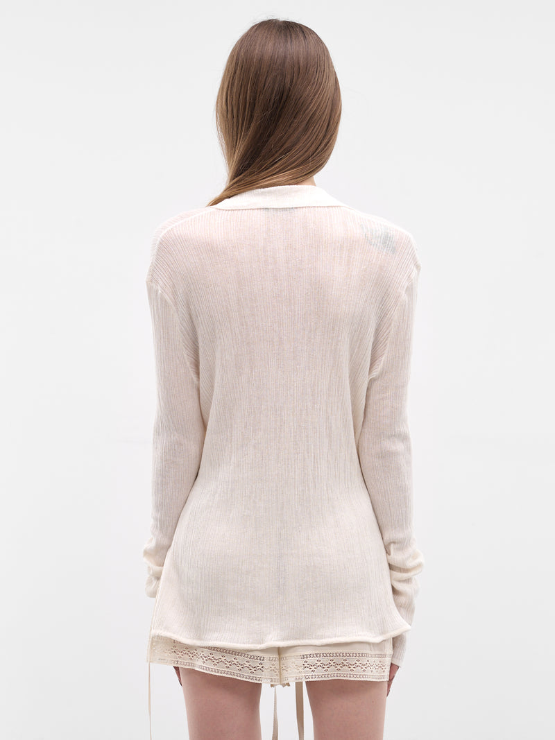 Eke White Cashmere-Silk Top (B0013999-FA052-NATURAL-WHITE)