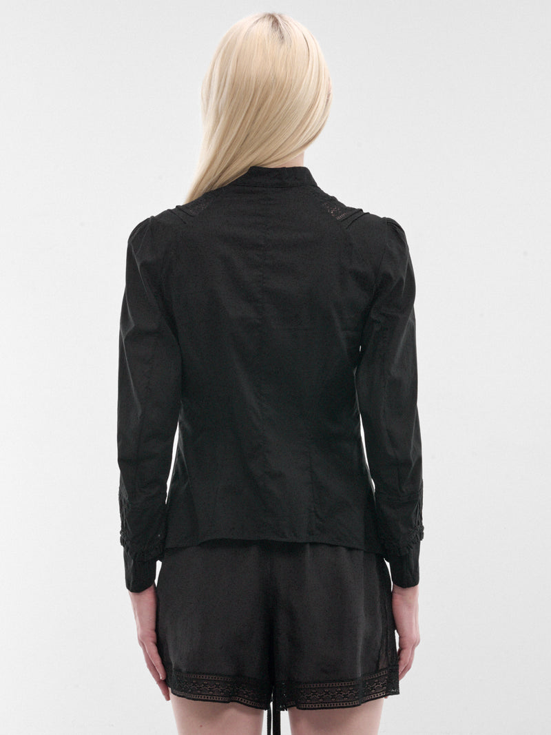 Black Lidy Open Front Shirt (B0014004-FA026-BLACK)