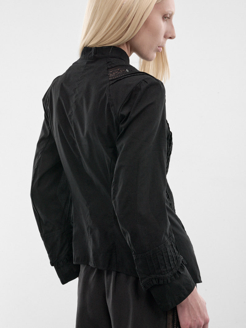 Black Lidy Open Front Shirt (B0014004-FA026-BLACK)