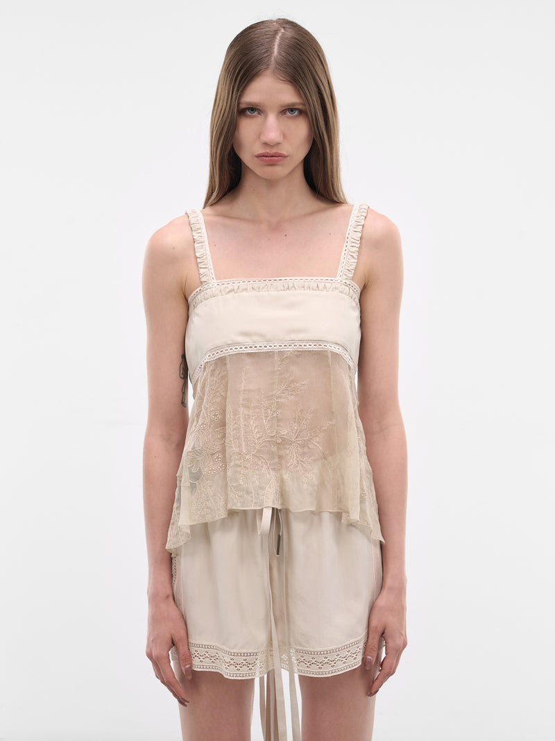 Gila Balconette Silk Top (B0014022-FA735-MASTIC)