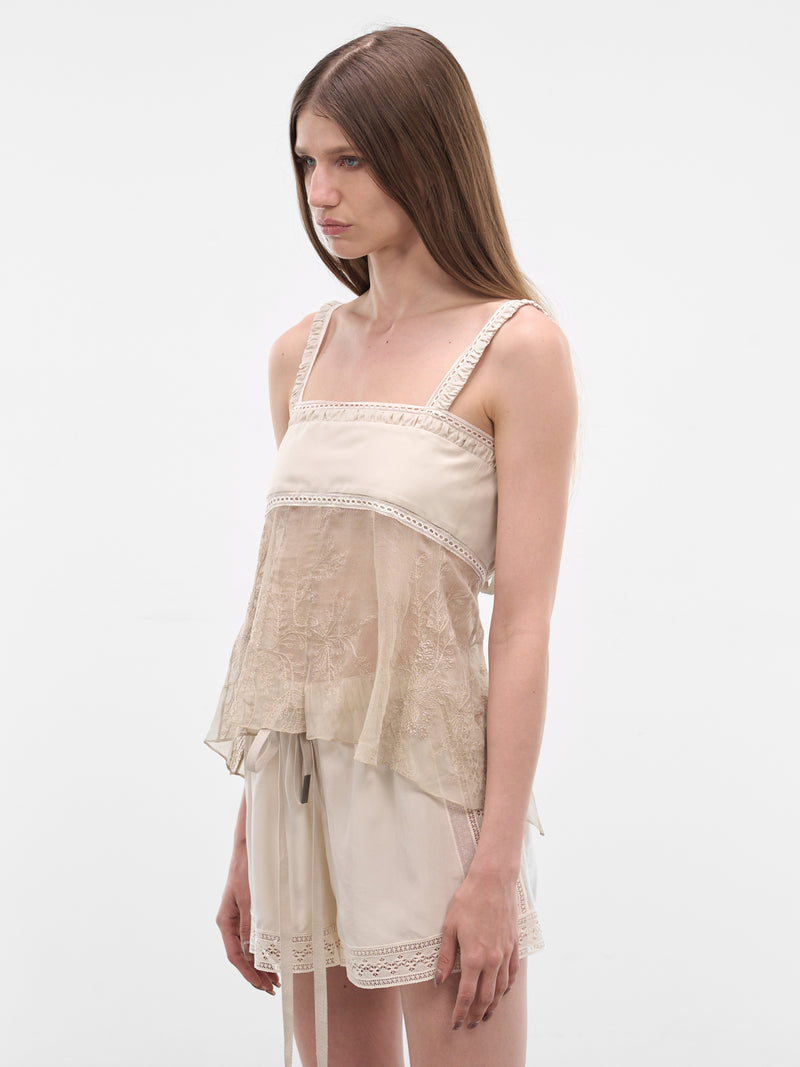 Gila Balconette Silk Top (B0014022-FA735-MASTIC)