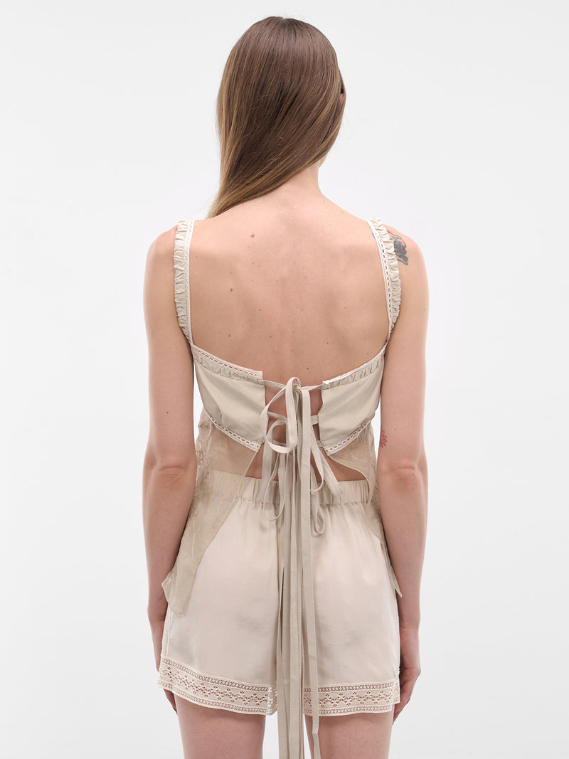 Gila Balconette Silk Top (B0014022-FA735-MASTIC)