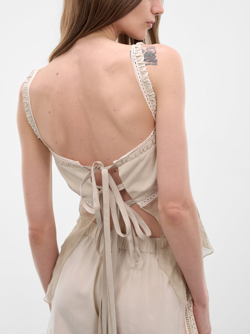 Gila Balconette Silk Top (B0014022-FA735-MASTIC)