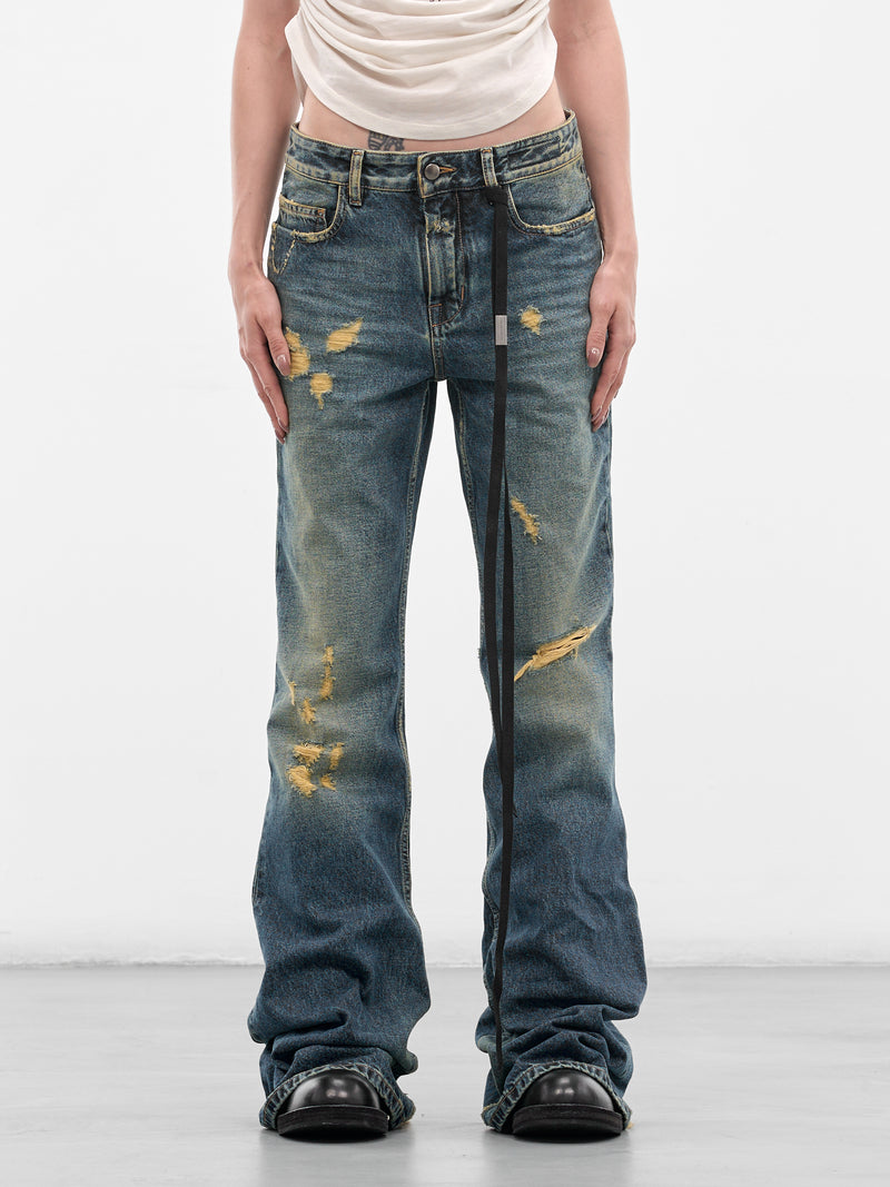 Toos Distressed Denim Bootcut Jeans (B0014029-FA743-VINTAGE-BLUE)