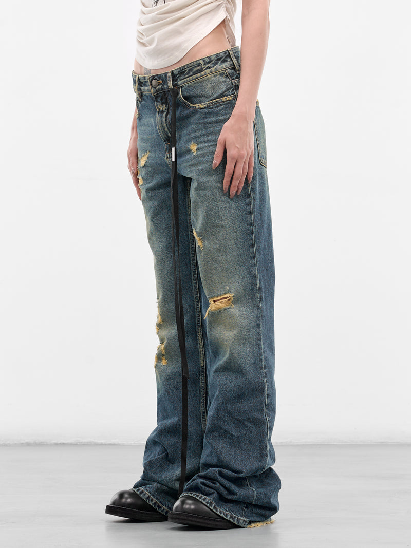 Toos Distressed Denim Bootcut Jeans (B0014029-FA743-VINTAGE-BLUE)
